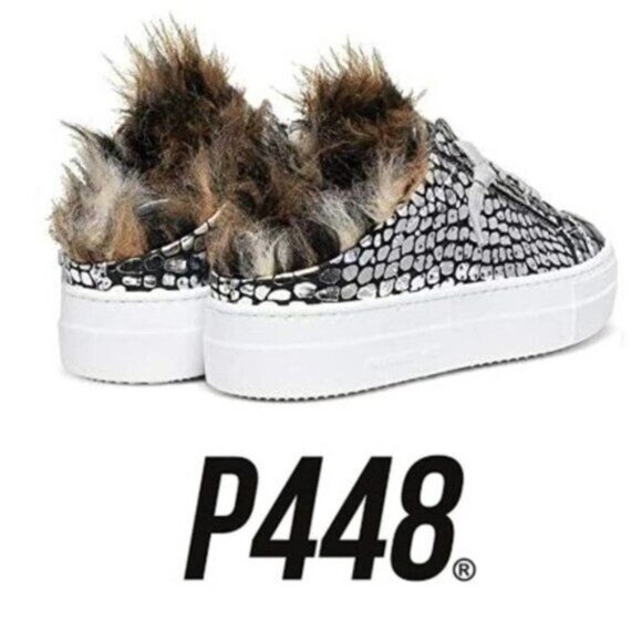 P448 Clara Leather Faux Fur Lined Slip-On Shoes Size 35 - Picture 6 of 10